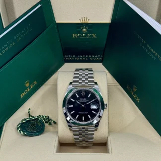 【Super Clone】RLX Datejust 41mm 126300 Black Index Oyster 41mm Stainless Steel Watch