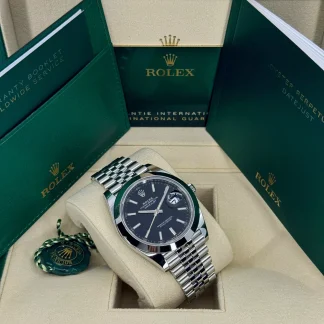 【Super Clone】RLX Datejust 41mm 126300 Black Index Oyster 41mm Stainless Steel Watch