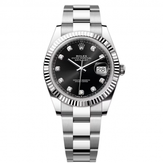 【Super Clone】RLX  Datejust 41mm 126334 Black Diamond Oyster Stainless Steel Mens Watch