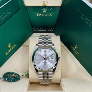 【Super Clone】RLX Datejust 41mm 126300 Silver Index Jubilee Stainless Steel Watch