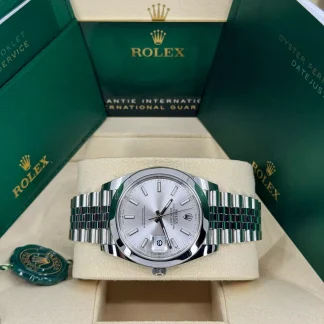 【Super Clone】RLX Datejust 41mm 126300 Silver Index Jubilee Stainless Steel Watch