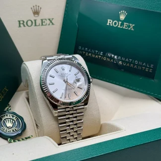 【Super Clone】RLX  Datejust 41mm 126334 Silver Index Jubilee Stainless Steel Mens Watch
