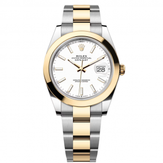 【Super Clone】RLX Datejust 41mm 126303 White Index Oyster Steel and Yellow Gold Mens Watch