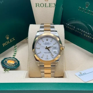 【Super Clone】RLX Datejust 41mm 126303 White Index Oyster Steel and Yellow Gold Mens Watch