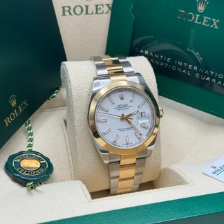 【Super Clone】RLX Datejust 41mm 126303 White Index Oyster Steel and Yellow Gold Mens Watch