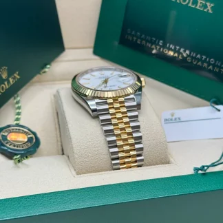 【Super Clone】RLX  Datejust 41mm 126333 White Index Oyster Steel and Yellow Gold Mens Watch