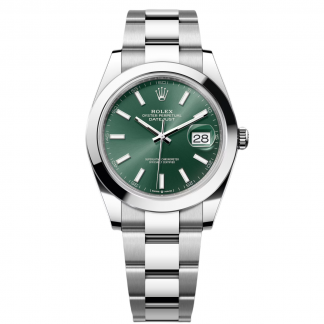 【Super Clone】RLX Datejust 41mm 126300 Mint Green Dial Stainless Steel Oyster Bracelet Watch