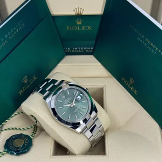 【Super Clone】RLX Datejust 41mm 126300 Mint Green Dial Stainless Steel Oyster Bracelet Watch