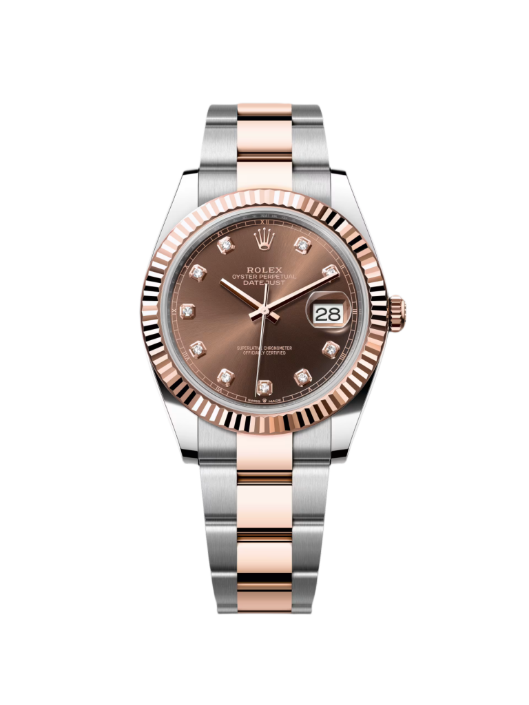 【Super Clone】RLX Datejust 41mm 126331 Datejust Chocolate Diamond Oyster Steel and Everose Gold Watch