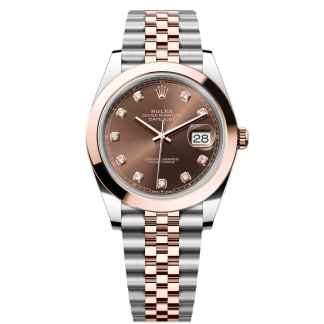 【Super Clone】RLX Datejust 41mm 126301 Chocolate Diamond Jubilee Steel and Everose Gold Watch