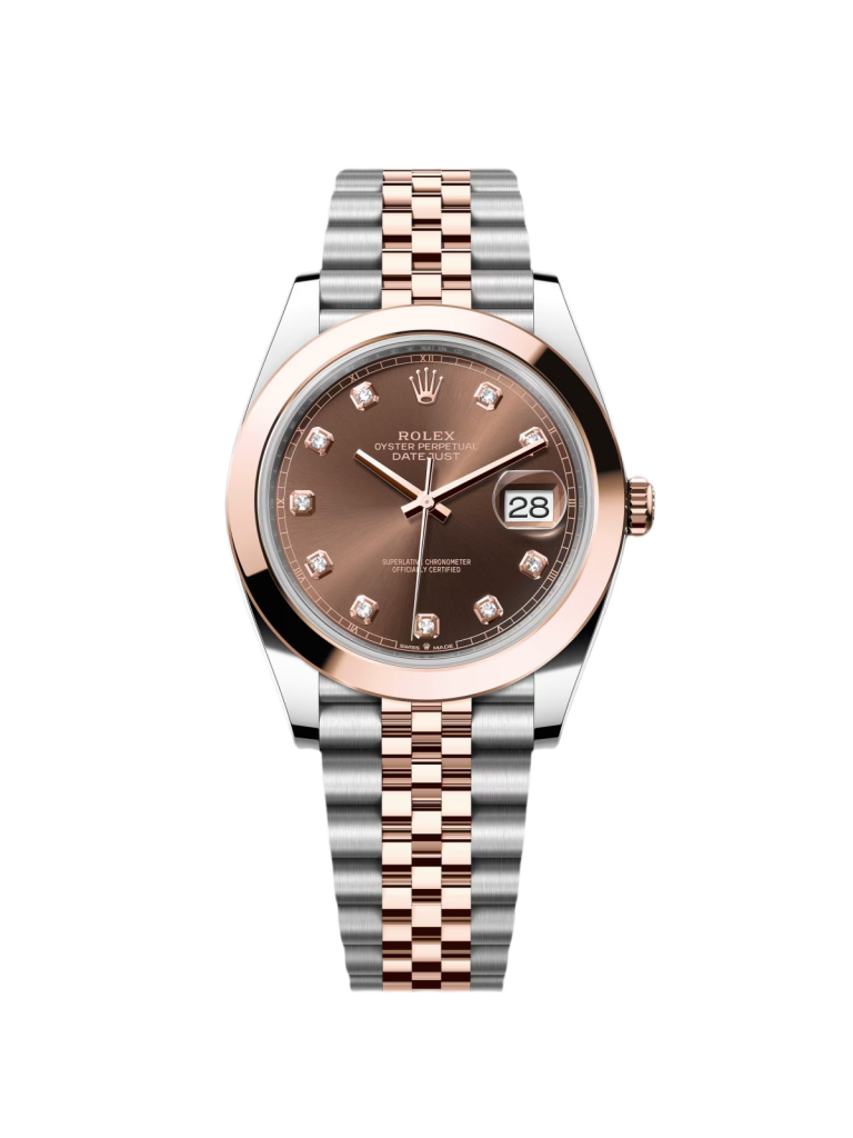【Super Clone】RLX Datejust 41mm 126301 Chocolate Diamond Jubilee Steel and Everose Gold Watch