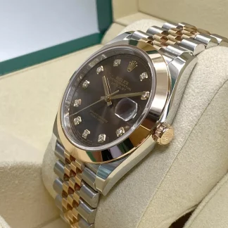 【Super Clone】RLX Datejust 41mm 126301 Chocolate Diamond Jubilee Steel and Everose Gold Watch