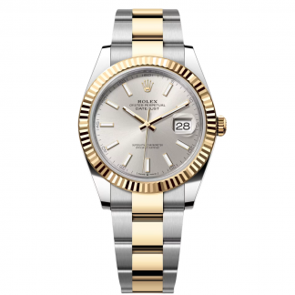【Super Clone】RLX  Datejust 41mm 126333 Silver Index Oyster Steel and Yellow Gold Mens Watch