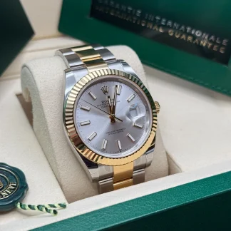 【Super Clone】RLX  Datejust 41mm 126333 Silver Index Oyster Steel and Yellow Gold Mens Watch