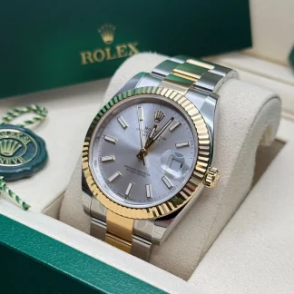 【Super Clone】RLX  Datejust 41mm 126333 Silver Index Oyster Steel and Yellow Gold Mens Watch