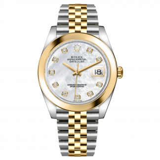 【Super Clone】RLX Datejust 41mm 126303 White MOP Diamond Jubilee Steel and Yellow Gold