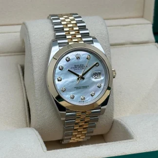 【Super Clone】RLX Datejust 41mm 126303 White MOP Diamond Jubilee Steel and Yellow Gold