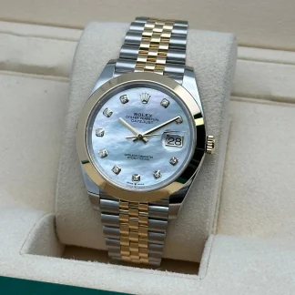 【Super Clone】RLX Datejust 41mm 126303 White MOP Diamond Jubilee Steel and Yellow Gold