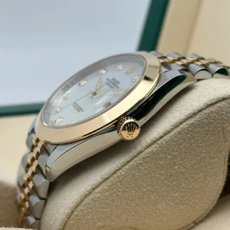 【Super Clone】RLX Datejust 41mm 126303 White MOP Diamond Jubilee Steel and Yellow Gold