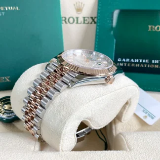 【Super Clone】RLX Datejust 41mm 126331 Silver Fluted Motif Dial Two Tone Stainless Steel & 18K Rose Gold Jubilee Bracelet Men's Watch