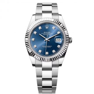 【Super Clone】RLX  Datejust 41mm 126334 Blue Diamond Oyster Stainless Steel Mens Watch