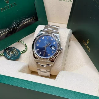 【Super Clone】RLX  Datejust 41mm 126334 Blue Diamond Oyster Stainless Steel Mens Watch