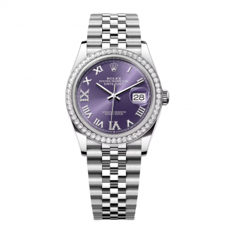【Super Clone】RLX  Datejust 36mm 126284 Aubergine Dial Jubilee Bracelet