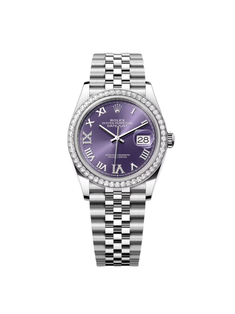 【Super Clone】RLX  Datejust 36mm 126284 Aubergine Dial Jubilee Bracelet