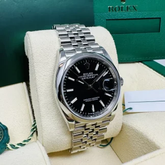 【Super Clone】RLX  Datejust 36mm 126200 Stainless Steel Black Dial Jubilee Watch
