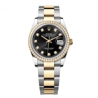 【Super Clone】RLX  Datejust 36mm 126283 Bright Black Dial Oyster Bracelet Watch