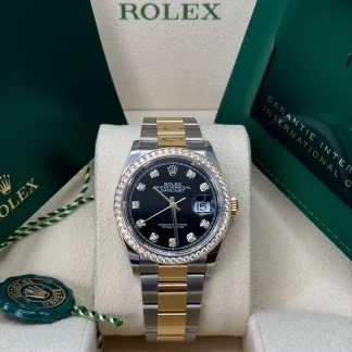 【Super Clone】RLX  Datejust 36mm 126283 Bright Black Dial Oyster Bracelet Watch