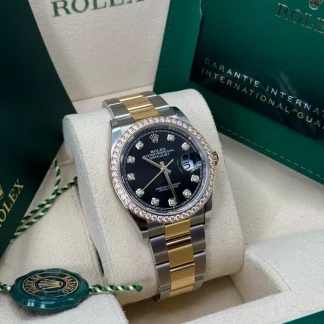 【Super Clone】RLX  Datejust 36mm 126283 Bright Black Dial Oyster Bracelet Watch