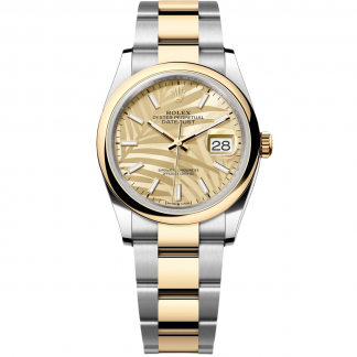 【Super Clone】RLX  Datejust 36mm 126203 Golden Dial Domed Bezel Oyster Bracelet