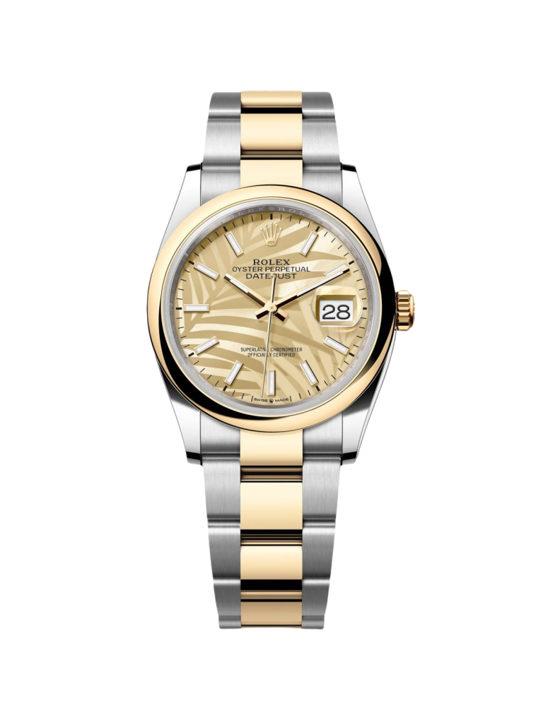 【Super Clone】RLX  Datejust 36mm 126203 Golden Dial Domed Bezel Oyster Bracelet