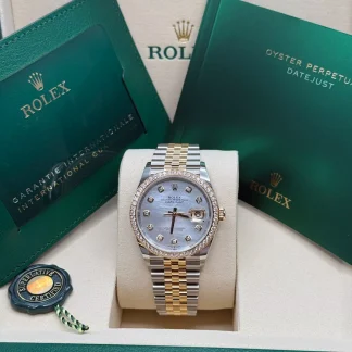 【Super Clone】RLX  Datejust 36mm 126283 White Mother-of-Pearl Dial Jubilee Bracelet Watch