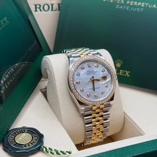 【Super Clone】RLX  Datejust 36mm 126283 White Mother-of-Pearl Dial Jubilee Bracelet Watch