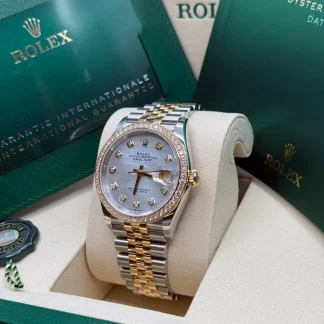 【Super Clone】RLX  Datejust 36mm 126283 White Mother-of-Pearl Dial Jubilee Bracelet Watch