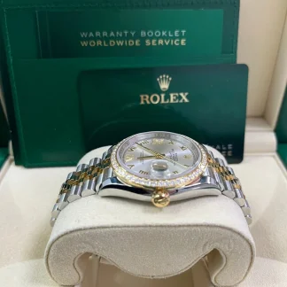 【Super Clone】RLX  Datejust 36mm 126283 Silver Dial Diamond Bezel Jubilee Bracelet Watch