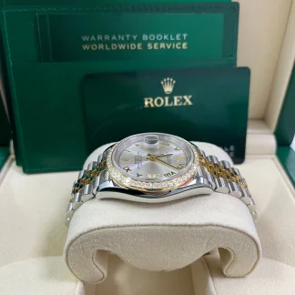 【Super Clone】RLX  Datejust 36mm 126283 Silver Dial Diamond Bezel Jubilee Bracelet Watch