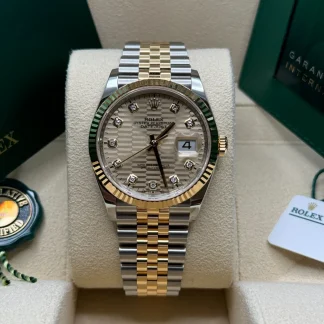 【Super Clone】RLX  Datejust 36mm 126233 Champagne Fluted Motif Diamond Dial Jubilee Bracelet