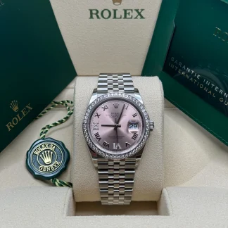 【Super Clone】RLX  Datejust 36mm 126284 Pink Dial Jubilee Bracelet