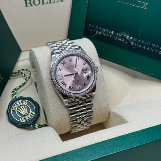 【Super Clone】RLX  Datejust 36mm 126284 Pink Dial Jubilee Bracelet