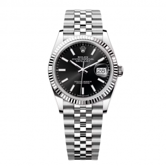 【Super Clone】RLX  Datejust 36mm 126234 Black Index Jubilee Stainless Steel Mens Watch