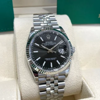 【Super Clone】RLX  Datejust 36mm 126234 Black Index Jubilee Stainless Steel Mens Watch