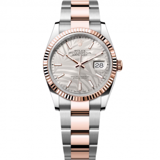 【Super Clone】RLX  Datejust 36mm 126231 Silver Palm Motif Dial Oyster Bracelet