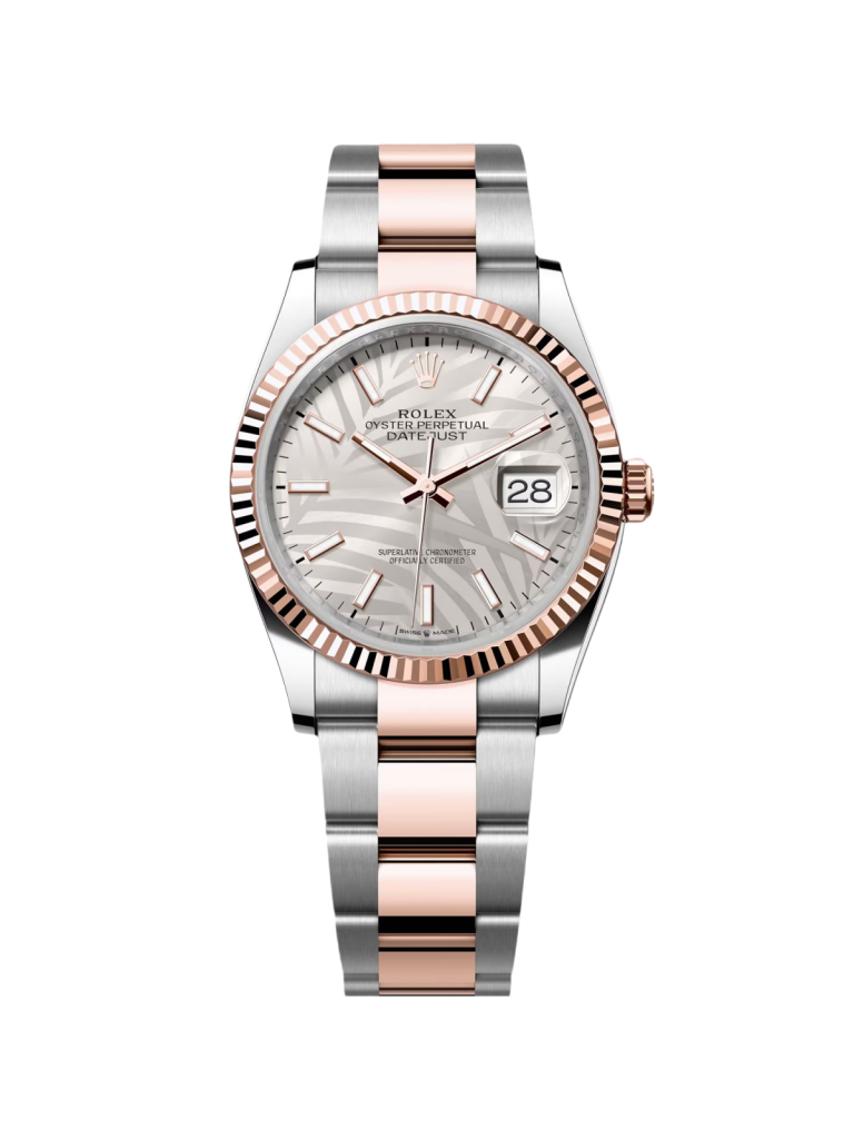 【Super Clone】RLX  Datejust 36mm 126231 Silver Palm Motif Dial Oyster Bracelet