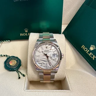 【Super Clone】RLX  Datejust 36mm 126231 Silver Palm Motif Dial Oyster Bracelet