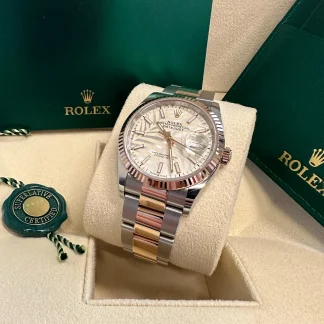 【Super Clone】RLX  Datejust 36mm 126231 Silver Palm Motif Dial Oyster Bracelet