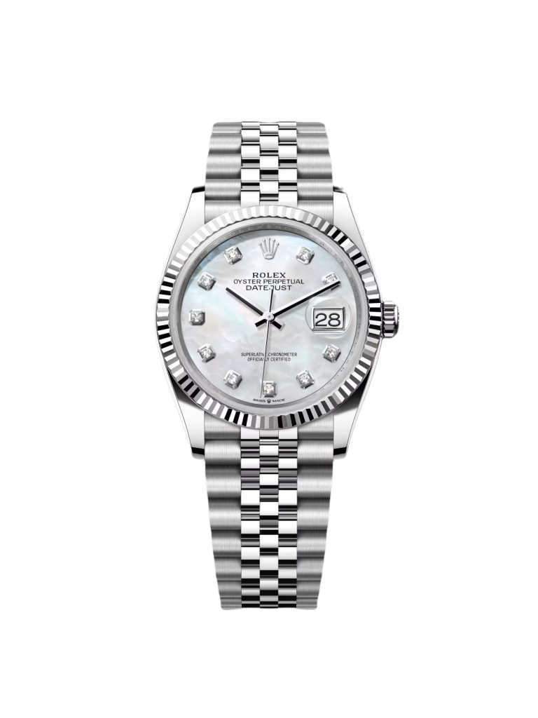 【Super Clone】RLX  Datejust 36mm 126234 Mother of Pearl Diamond Dial Oyster Stainless Steel