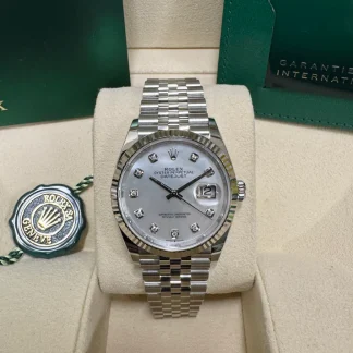 【Super Clone】RLX  Datejust 36mm 126234 Mother of Pearl Diamond Dial Oyster Stainless Steel